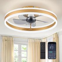Ventilador de teto LEDIARY 19.7" Gold Remote 110V 6 Velocidades