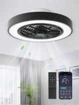 Ventilador de teto LEDIARY 20" Bladeless Black Remote 57W
