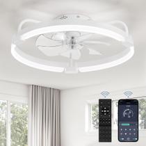 Ventilador de teto LEDIARY 20" com luz regulável e controle remoto de 6 velocidades