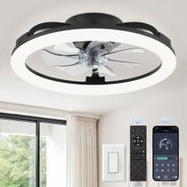 Ventilador de teto LEDIARY 20" Dimmable Light Remote App Control Ventilador de teto LEDIARY 20" Dimmable Light Remote App Control