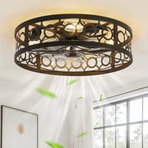 Ventilador de teto LEDIARY 20" Low Profile Light Remote Preto