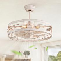 Ventilador de teto LEDIARY 22" Caged Bladeless Remote de 6 velocidades