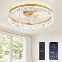 Ventilador de teto LEDIARY 22" Gold Dimmable Light 6 Velocidades 110V