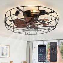Ventilador de teto LEDIARY 23" Caged Flush Mount Remote