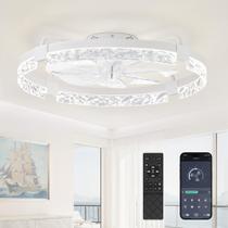 Ventilador de teto LEDIARY 24" Flush Mount Dimmable Light White