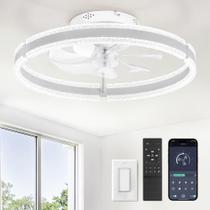 Ventilador de teto LEDIARY de 20" com controle remoto de luz regulável 120V