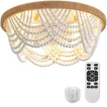 Ventilador de teto Liokoc 19" Beaded Remote Flush Mount 120V