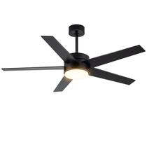 Ventilador de teto LOFIKEDI 52" Black Light Remote 5 Blades