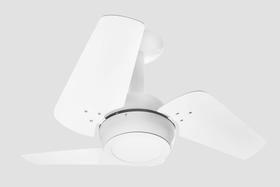 Ventilador de Teto Loft Led Branco 3 Pás Brancas 110 V+Controle