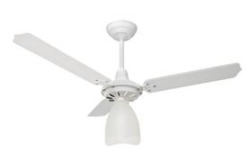 Ventilador de Teto Loren-Sid Diplo M3 Lumi Branco 220V com Pás de Madeira Branca Ref-2069