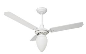 Ventilador de Teto Loren-Sid Diplo M3 Pera Branco 220V com Pás de Madeira MDF Branca Ref-2385