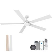 Ventilador de teto Lorpies de 72 polegadas com controle remoto de luzes branco e madeira Ventilador de teto Lorpies de 72 polegadas com controle remoto de luzes branco e madeira