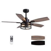 Ventilador de teto LuminFan de 46 polegadas com luzes e controle remoto preto