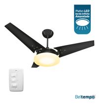 Ventilador de Teto Lustre Borda Infinita Pás MDF LED Amarelado 3000K Beltempo Mira Ventilador de Teto Lustre Borda Infinita Pás MDF LED Amarelado 3000K Beltempo Mira