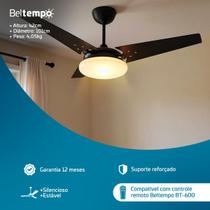 Ventilador de Teto Lustre Borda Infinita Pás MDF LED Amarelado 3000K Beltempo Mira Ventilador de Teto Lustre Borda Infinita Pás MDF LED Amarelado 3000K Beltempo Mira