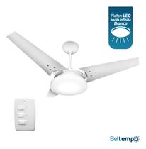 Ventilador de Teto Lustre Borda Infinita Pás MDF LED Branco 6500K Beltempo Mira