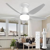 Ventilador De Teto Luz Led Integrada Controle Remoto 4 Velocidades, Base E27, Fácil De Instalar, Ideal Para Ambientes Internos/externos Ventilador De Teto Luz Led Integrada Controle Remoto 4 Velocidades, Base E27, Fácil De Instalar, Ideal Para Ambientes Internos/externos