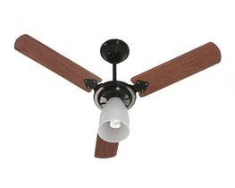 Ventilador De Teto Marbella 3 Pás 220V 130W Preto E Mogno