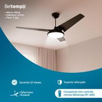 Ventilador de Teto Maya Beltempo LED 6500K 24W Maior Iluminação Turbo Moderno Silencioso Compatível com controle remoto BT 600 Ventilador de Teto Maya Beltempo LED 6500K 24W Maior Iluminação Turbo Moderno Silencioso Compatível com controle remoto BT 600