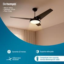 Ventilador De Teto Maya Beltempo Led Luz Amarela Quente 24w Maior Iluminação Turbo Moderno Silencioso Compatível Com Controle Remoto Bt 600 Ventilador De Teto Maya Beltempo Led Luz Amarela Quente 24w Maior Iluminação Turbo Moderno Silencioso Compatível Com Controle Remoto Bt 600