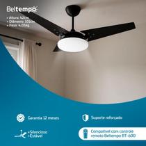 Ventilador de Teto Mira Beltempo LED Borda Infinita 6500K Silencioso Super Potente Econômico Compatível com Controle Remoto BT600 Ventilador de Teto Mira Beltempo LED Borda Infinita 6500K Silencioso Super Potente Econômico Compatível com Controle Remoto BT600