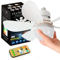 Ventilador de Teto Moderna com Lâmpada 6 Pás Controle Bivolt