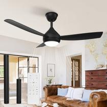 Ventilador De Teto Moderno 42" Com Luz Led E Controle Remoto, Ventilador Silencioso De 3 Pás Com 3 Cores De Luz E 6 Velocidades Ventilador De Teto Moderno 42" Com Luz Led E Controle Remoto, Ventilador Silencioso De 3 Pás Com 3 Cores De Luz E 6 Velocidades