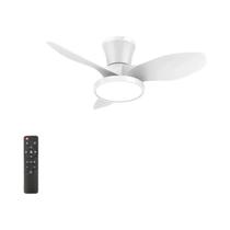 Ventilador De Teto Moderno Com Luz, Controle Remoto, Dimmer E Motor DC Silencioso De 3 Velocidades