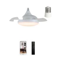 Ventilador De Teto Moderno Simples Com Luz E Lâminas Retráteis Controle APP E Remoto Luminária De