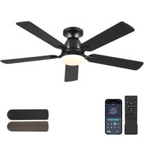 Ventilador de teto Mpayel 132cm LED Light Remote APP Control Preto Ventilador de teto Mpayel 132cm LED Light Remote APP Control Preto