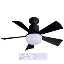 Ventilador de teto multifuncional com luzes LED controle remoto cor preto para cozinha quarto sala Ventilador de teto multifuncional com luzes LED controle remoto cor preto para cozinha quarto sala