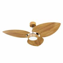 Ventilador de Teto Natuvent Dahlia Led 3 Pás Madeira Teca
