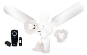 Ventilador de Teto New Beta 3 Pás Laqueadas Branco + Controle Remoto Protection
