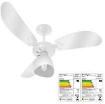 Ventilador de Teto New Cristal Light Exaustão, Ventilação com 3 Pás Transparentes 130W Venti-Delta Branco 127V