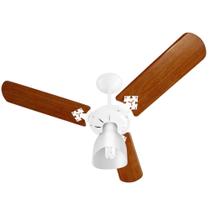 Ventilador de Teto New Delta Light com 3 Pás Branco Mogno 110 Volts - 383116 - VENTI DELTA