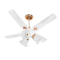 Ventilador De Teto New Zeta 4 Pás Laqueada Branco/Cobre 110V