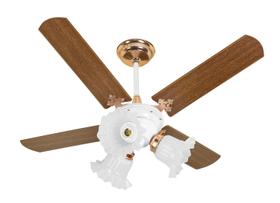Ventilador De Teto New Zeta 4 Pás Mg de MDF Branco/Cobre 220v+Controle