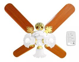 Ventilador De Teto New Zeta Biturbo 4 Pás + controle remoto