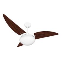 Ventilador de Teto Noronha com Luminária de Vidro Ventex Branco/Tabaco 110V