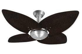 Ventilador de Teto Office Jet Aspen Venti-Delta Prata Rattan Marrom 110V