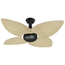 Ventilador de Teto Office Jet Aspen Venti-Delta Preto 4Pás Rattan Natural 110V