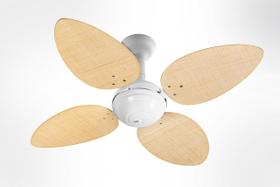 Ventilador de Teto Office Jet Pétalo Venti-Delta Branco 4Pás Rattan Natural 110V+Controle