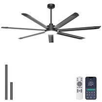 Ventilador de Teto Ohniyou 183 cm 7 Pás Controle Remoto Dimmer Preto Ventilador de Teto Ohniyou 183 cm 7 Pás Controle Remoto Dimmer Preto