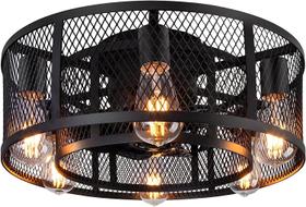 Ventilador de teto Ohniyou 21" Flush Mount Cage Light Remote