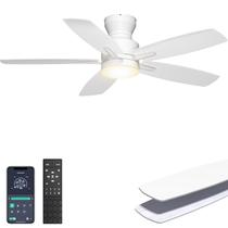 Ventilador de Teto Ohniyou 42" de Perfil Baixo com Luz e Controle Remoto/App