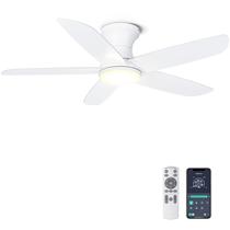 Ventilador de teto Ohniyou 46" com luzes remotas/controle de aplicativo branco