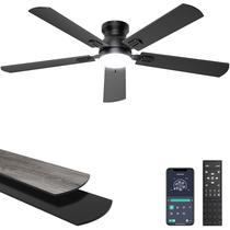 Ventilador de teto Ohniyou 52" de perfil baixo com luz, controle remoto e app Ventilador de teto Ohniyou 52" de perfil baixo com luz, controle remoto e app