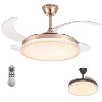 Ventilador de Teto Pa Retratil Grande Luminaria Lampada Led 3 em 1 Controle Casa Sala Quarto Ambiente Moderno Silencioso