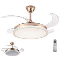 Ventilador de Teto Pa Retratil Grande Luminaria Led 3 em 1 Lampada Controle Quarto Sala Casa Silencioso Ambiente Moderno