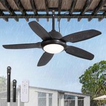 Ventilador de Teto para Área Externa Fanbulous 42" à Prova d'Água com Luz Preta Ventilador de Teto para Área Externa Fanbulous 42" à Prova d'Água com Luz Preta
